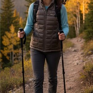 Columbia Women's Brown stone taupe puffer Vest quilted small thermal coil